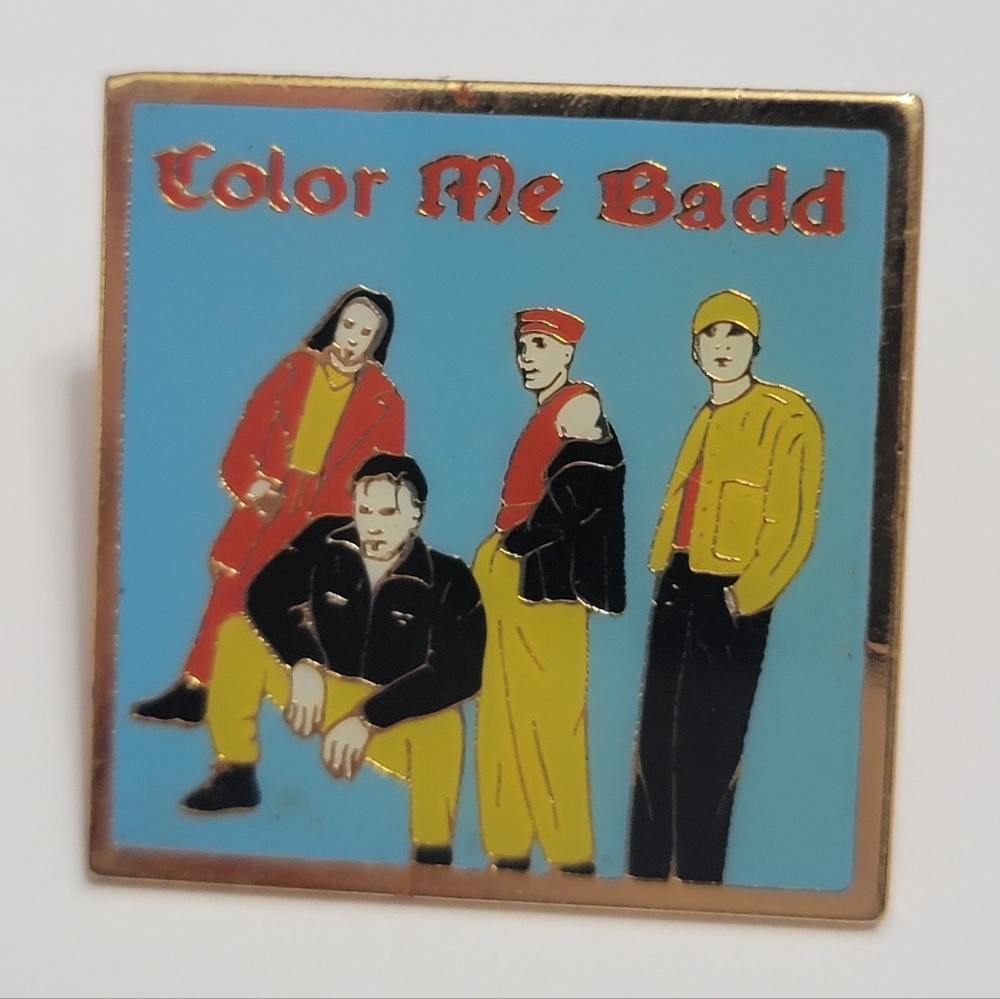 Vintage color me bad band music pin lapel button